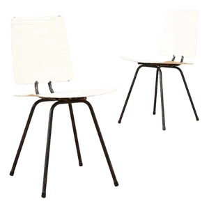 Set of Corrugated Iron Chairs, 1950s