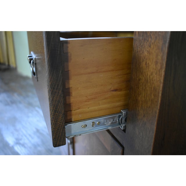 Brown Mission 2-Door 2-Drawer Sideboard, Console – Walnut For Sale - Image 8 of 9