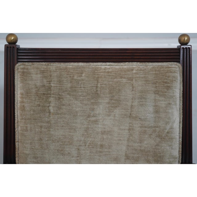 1980s Set of 8 Henkel Harris Model 106 Mahogany & Brass Dining Chairs For Sale - Image 5 of 18