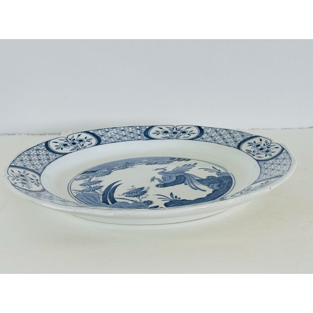 1930s Vintage 1930s English Ironstone Round Charger Serving Plate With Exotic Birds For Sale - Image 5 of 7