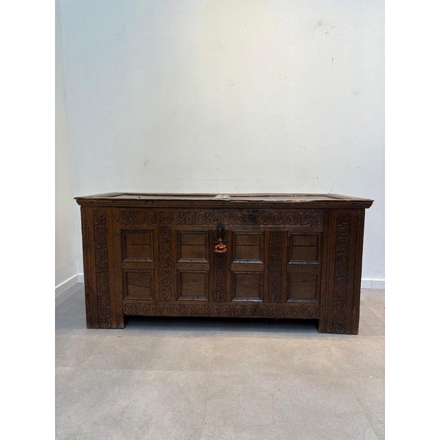 19th Century Oak Chest For Sale - Image 4 of 17