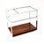 A beautiful and top quality vintage Merrow Associates rosewood and chrome drinks trolley, designed by the founder of...