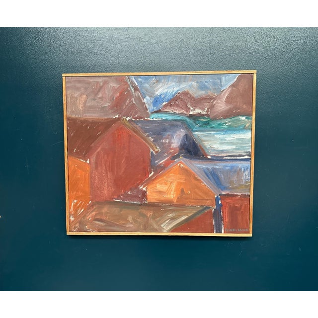 Vivianne Larsson, Bodar, Lofoten, 1950s, Oil Painting on Canvas, Framed For Sale - Image 13 of 18