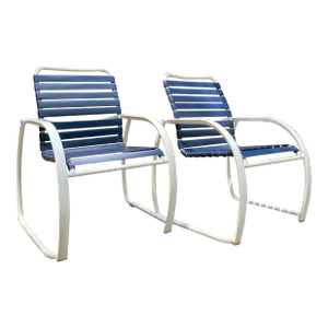 Vintage Tropitone Lawn Chairs with Aluminum and Straps - Set of 2