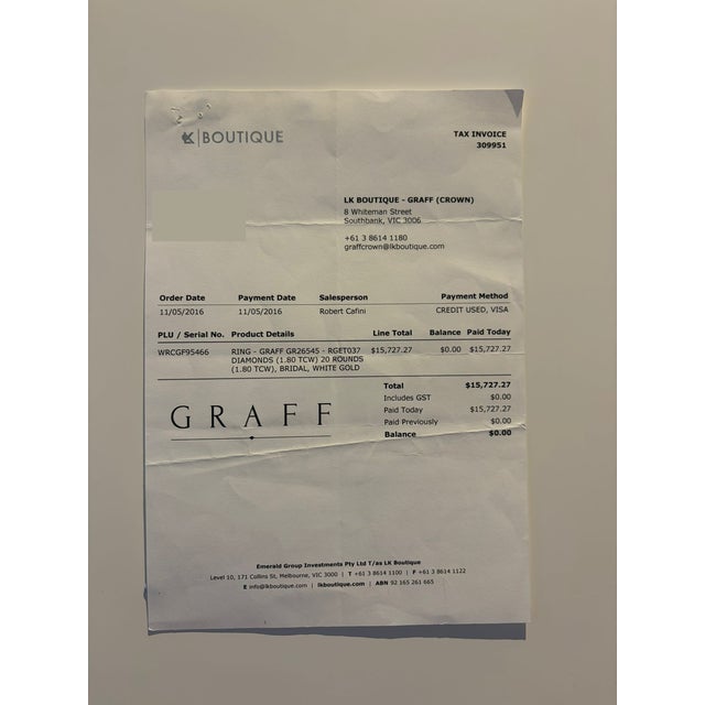 Graff 18ct White Gold Diamond Eternity Ring 1.80ct 5.53g, Size 5.5 For Sale - Image 14 of 14