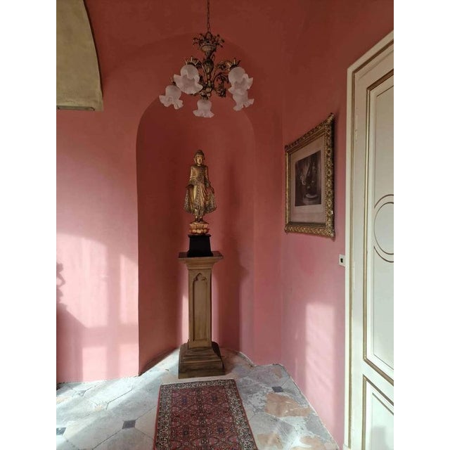 Large Neo-Gothic Pedestal in Oak For Sale - Image 6 of 9