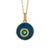 Blue Enamel Jade Stone Evil Eye Pendant Gold Chain Necklace For Sale - Image 9 of 9
