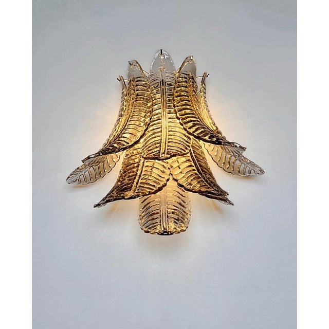 Vintage Smoked Murano Glass 6-Tier Felci Wall Sconce, 1990s, Set of 2 For Sale - Image 9 of 18