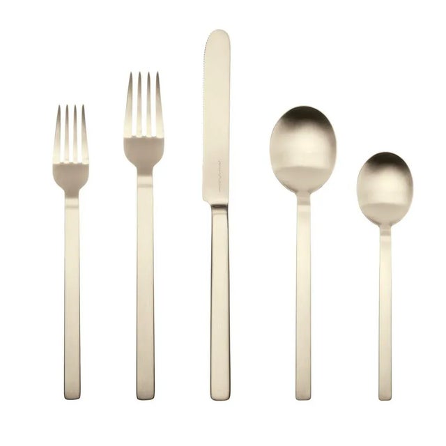 Contemporary Mepra Stile 20-Piece Flatware Set, Ice Champagne For Sale - Image 3 of 3