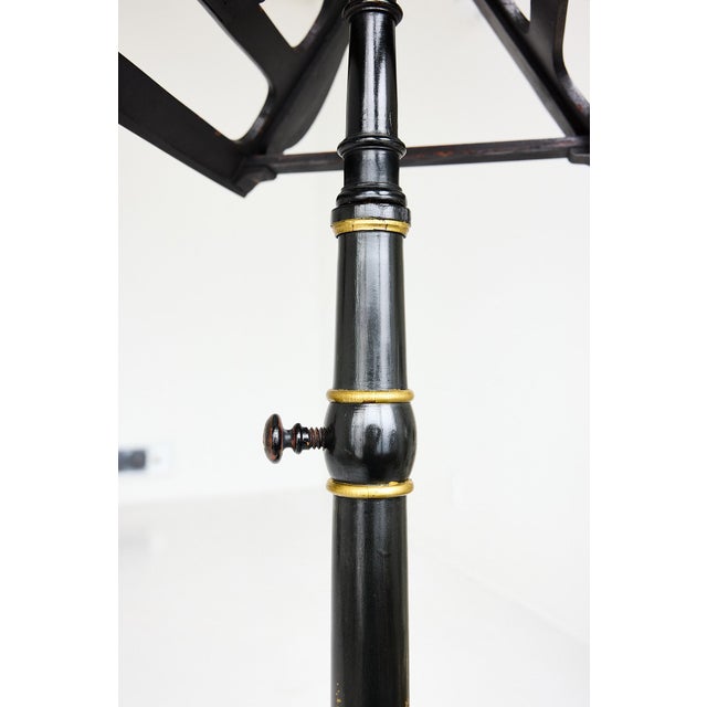 Adjustable Music Stand, Ebonized W Mother of Pearl Inlay, 19th Century Victorian For Sale In Atlanta - Image 6 of 18