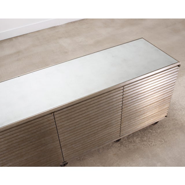 Julian Chichester Variegated Nickel "Storm" Cabinet Credenza 7Ft For Sale - Image 10 of 18