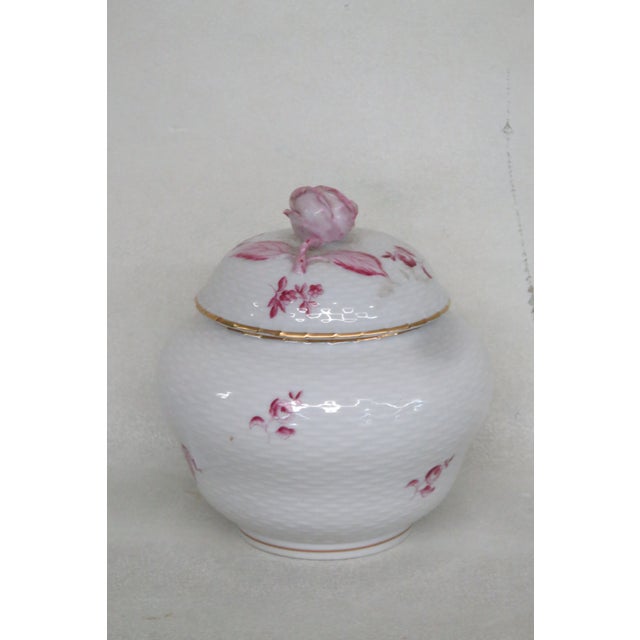 Herend Nanking Bouquet Bouquet Pink Urn Jar With Lid 4464b For Sale - Image 13 of 14