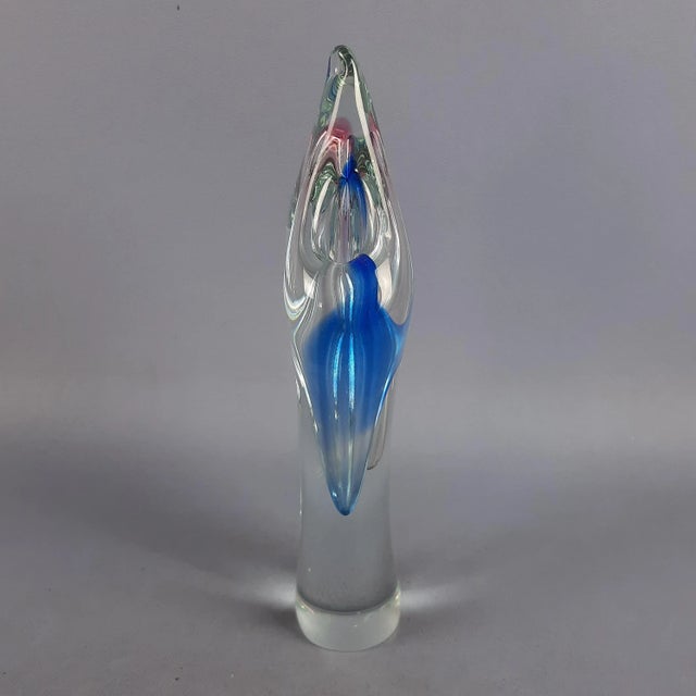 1960s Sculptural Sommerso Murano Glass Vase by Archimede Seguso for Flavio Poli, 1960s For Sale - Image 5 of 11