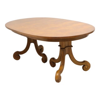 Tomlinson 1960's Neoclassical Banded Mahogany Oval Dining Table For Sale