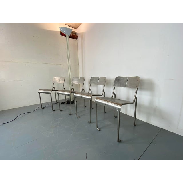 Postmodern Architectural Stainless Steel Dining Chairs, 1980s, Set of 4 For Sale - Image 11 of 18