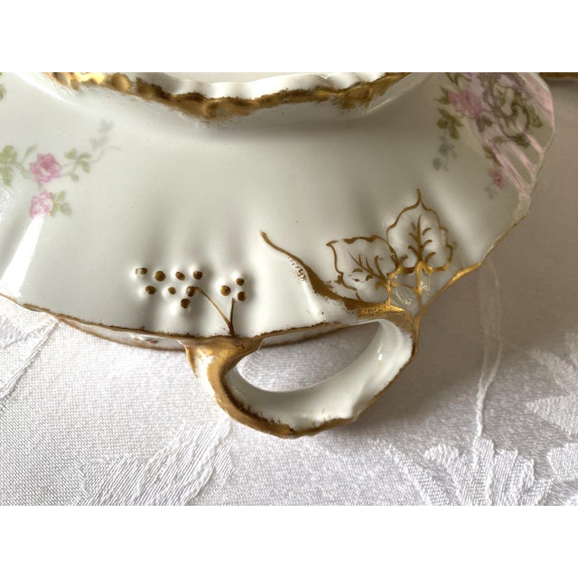 Late 19th C. Theo Haviland Schleiger 144f, Round Covered Vegetable Bowl, Pink Roses, DBL Gold For Sale - Image 11 of 17