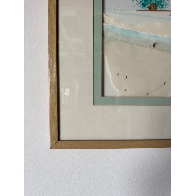 1980’s Vintage “Shades of Evening” Mixed Media Collage Landscape Painting by Okaty For Sale In Miami - Image 6 of 12