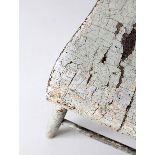 Antique Primitive Plank Seat Chair For Sale - Image 4 of 15