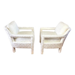 Drexel Milo Baughman Style Parsons Lounge Chairs - a Pair For Sale