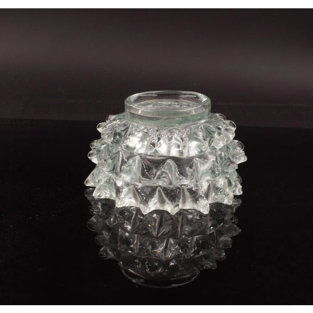 1940s Set of 3 Blu Acquamarine Rostrato Murano Syle Glass Vases Barovier & Toso, 1940s For Sale - Image 5 of 10