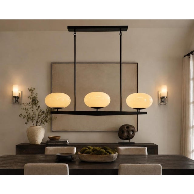 Designed and handcrafted in Los Angeles by renowned American lighting designer Marian Jamieson, this "Spyglass" chandelier...
