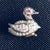 Art Deco Art Deco Platinum Duck Stick Pin Diamond Accents and Ruby Eye Early 20th Century For Sale - Image 3 of 6