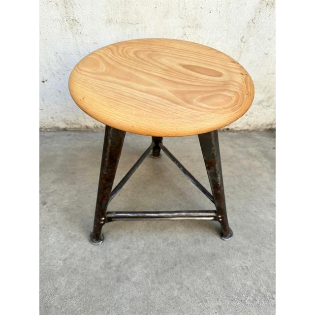 Industrial Work Stool from Rowac, 1930s For Sale - Image 6 of 10