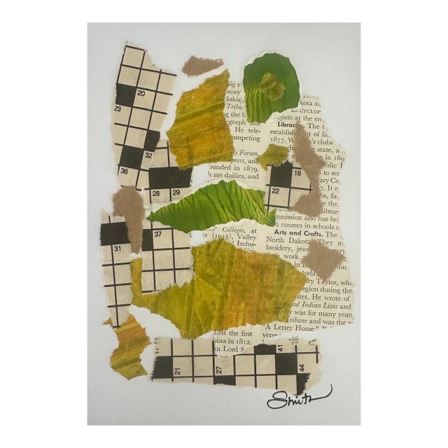 “Gathered Greens” Original Collage by Nancy Smith For Sale