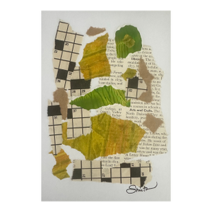 “Gathered Greens” Original Collage by Nancy Smith