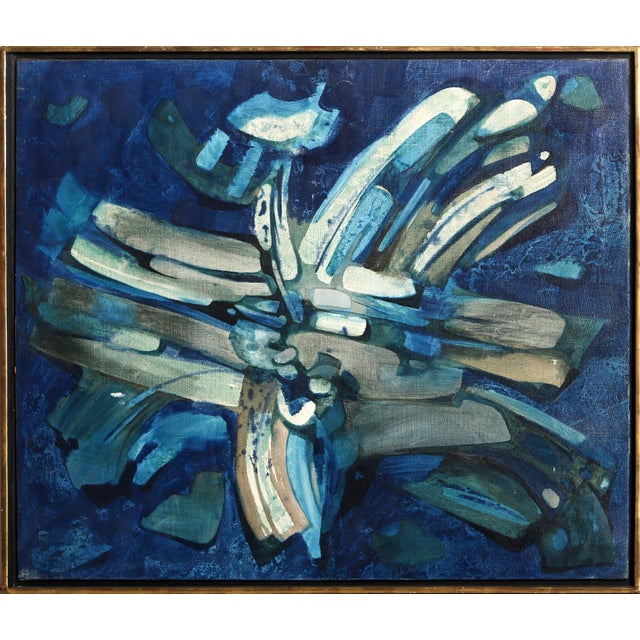 1950s L'Eau, Signed Oil Painting by Jacques Zimmermann For Sale - Image 5 of 5