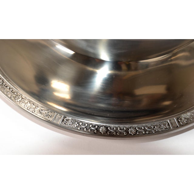 Metal 1969 Vintage Stainless Steel Attached Plate Egg Bowl Gravy Boat Hollowware Marked For Sale - Image 7 of 12