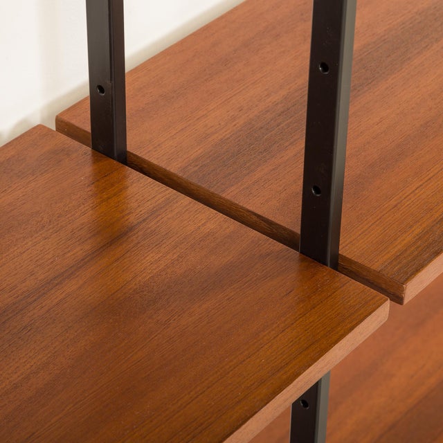 Black Italian Freestanding Shelving Unit in Teak, 1970s For Sale - Image 8 of 11