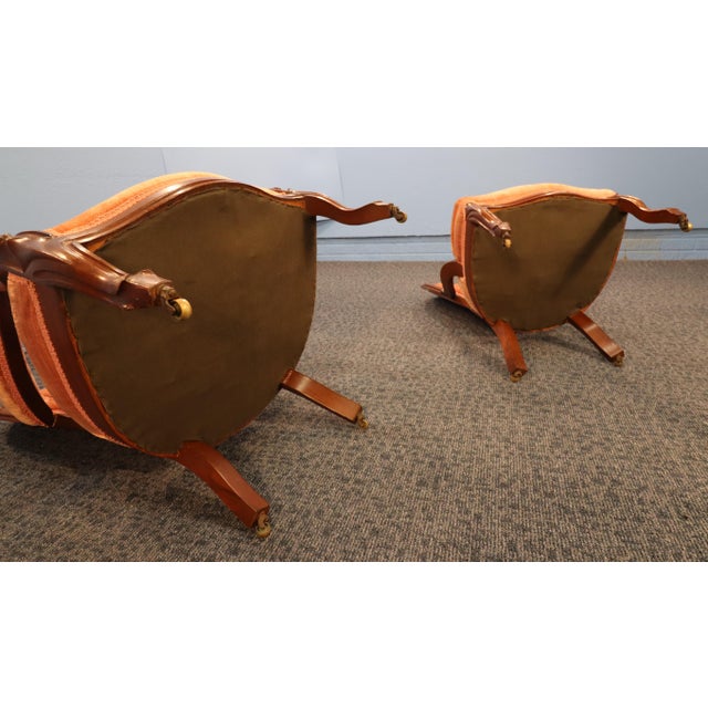 Early 20th Century French Rococo Revival "Gentleman and Lady's" Chairs For Sale - Image 11 of 15