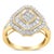 Contemporary 10K Yellow Gold Round and Baguette-Cut Diamond Cocktail Ring (1.0 Cttw, I-J Color, I1-I2 Clarity) - Size 8 For Sale - Image 3 of 5