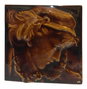 Victorian Glazed Philadelphia Fireplace Portrait Tile