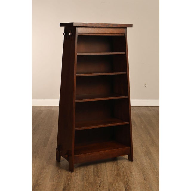 Mission Stickley Mission Collection Oak Open Bookcase Shelf Cabinet For Sale - Image 3 of 18