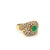 Contemporary 1 Carat Cabochon Natural Emerald Toi Et Moi Ring in 18k yellow gold, Size 7 For Sale - Image 3 of 8
