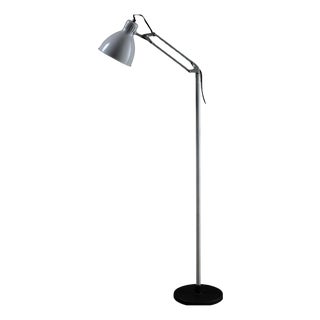Industrial White Arma Adjustable Floor Lamp from Metalarte, Spain, 1970s For Sale