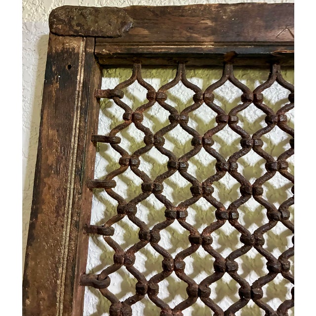 Antique Middle Eastern Iron Jali Window Shutters, Pair For Sale - Image 11 of 12