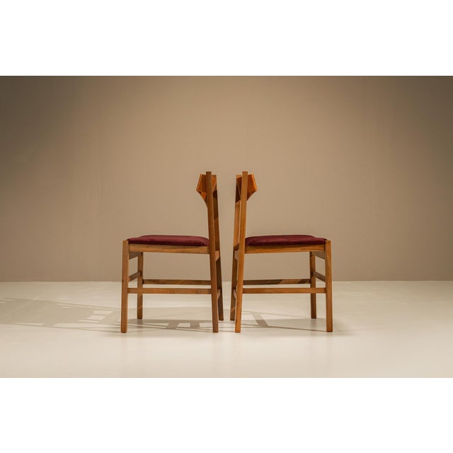 1960s Dining Chairs in Burgundy by Gianfranco Frattini, Italy, 1960s, Set of 6 For Sale - Image 5 of 13