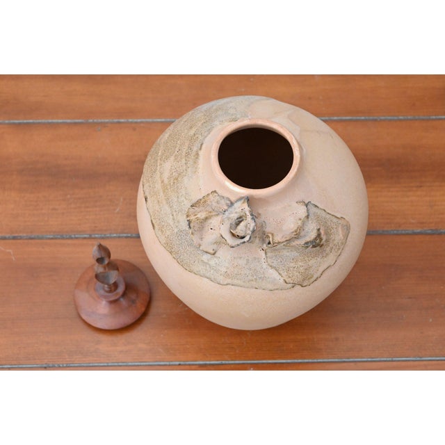 Vintage Organic Modern Studio Pottery Lidded Vessel For Sale - Image 4 of 6