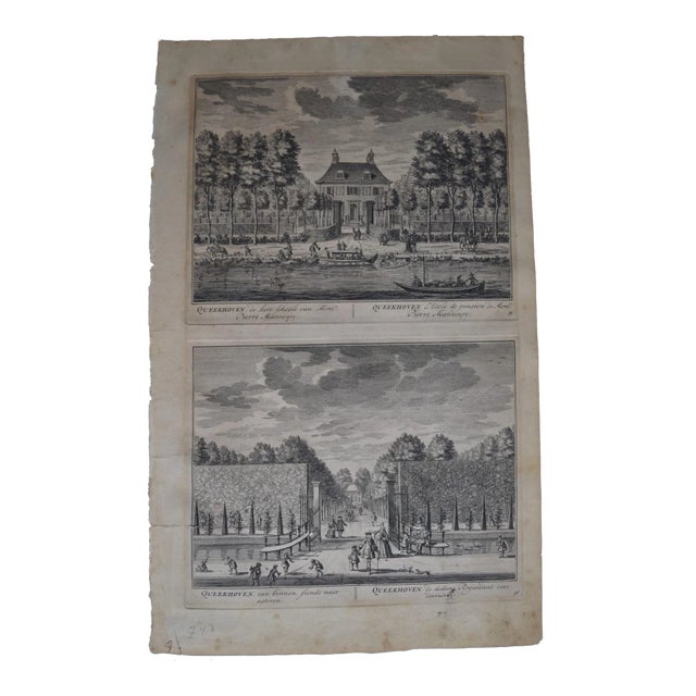 Amsterdam, 1719 Two Engravings on One Sheet : Queekhoven For Sale