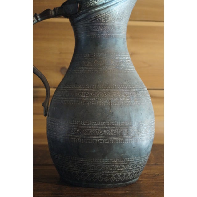 Copper 1920s Persian Tin Washed Copper Water Pitcher For Sale - Image 8 of 9
