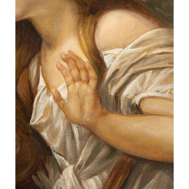 Young Girl with Her Bird, 19th Century, Oil on Canvas For Sale - Image 4 of 10