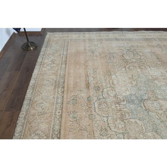 1970s Vintage Persian Handmade Wool Cotton Orange Area Rug For Sale - Image 11 of 11