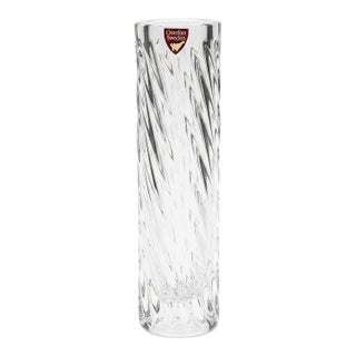 Orrefors Sweden Crystal Swirl Bud Vase For Sale