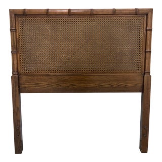 Boho Chic Dixie Faux Bamboo Twin Caned Headboard For Sale