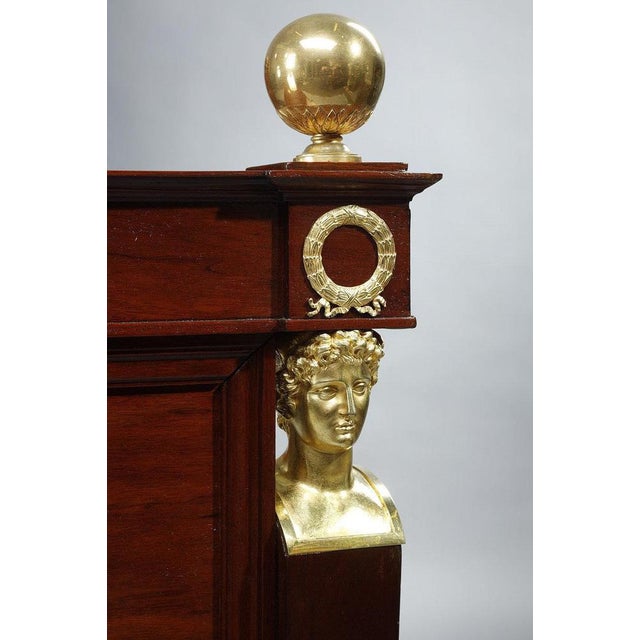 Empire Mahogany and Gilded Bronzes Bed, 1810s For Sale - Image 4 of 15