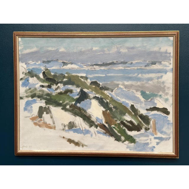 FMK, Winter Landscape, 1943, Oil Painting on Canvas, Framed For Sale - Image 10 of 18