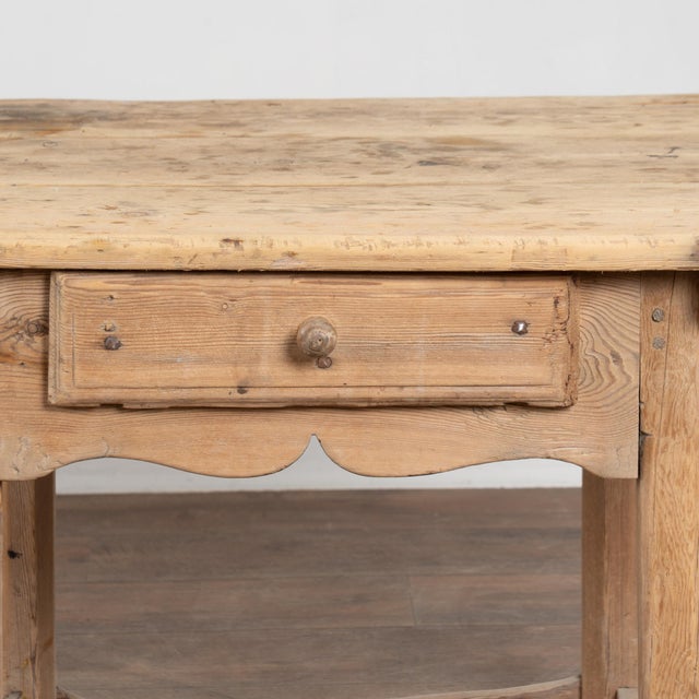 19th Century Rustic Pine Side Table With Single Drawer For Sale - Image 10 of 14
